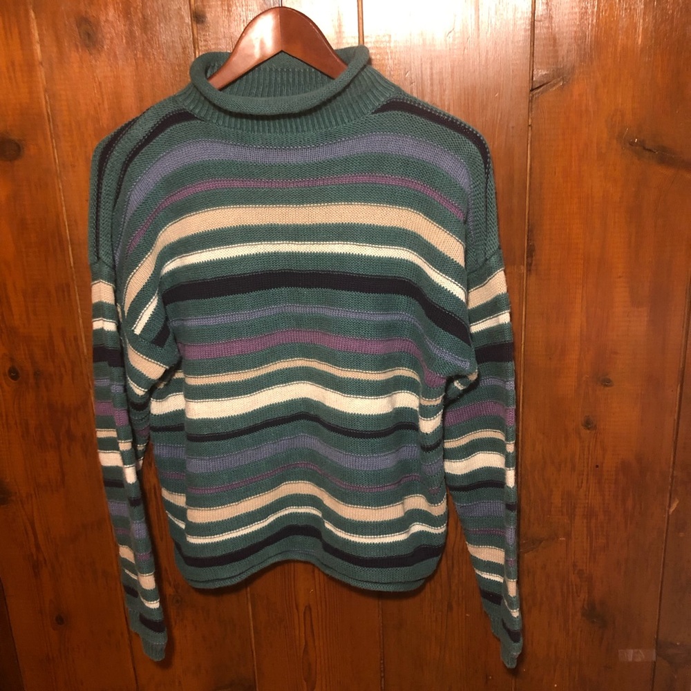 A Striped Vintage Turtle Neck Sweater
